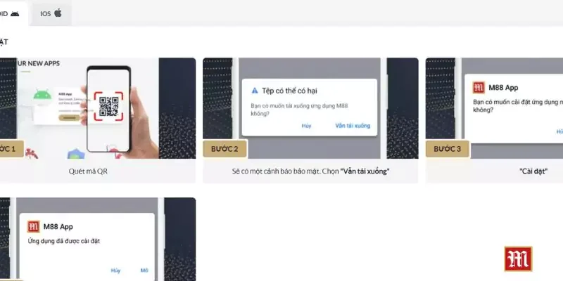 Download M88 Vin App - Trải Nghiệm Không Gian Cá Cược Đẳng Cấp 2 Hướng dẫn tải M88 Vin app trên Android