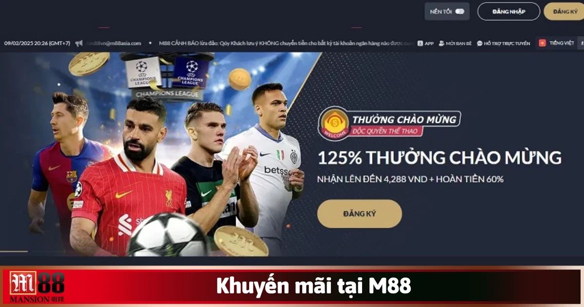 M88 hiện đang triển khai nhiều chương trình khuyến mãi hấp dẫn dành tặng người chơi